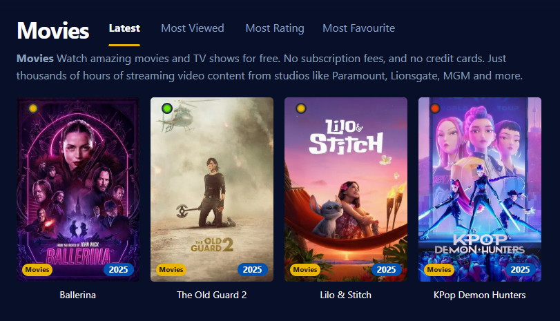 Screenshot displaying WatchSeries interface